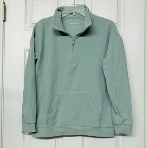 Marc New York 1/4 Zip Pullover Sweatshirt Ribbed Light Green Top Sz S
